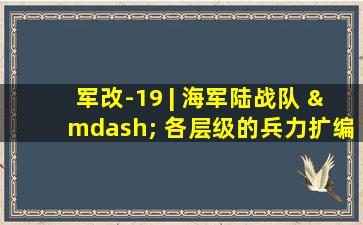 军改-19 | 海军陆战队 — 各层级的兵力扩编和战力增强